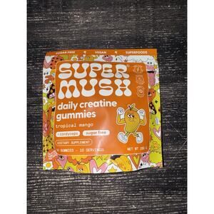 SuperMush Daily Gummies Tropical Mango Cordyceps Sugar-Free Vegan 30